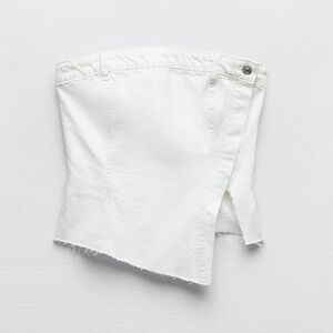 Zara Woman White Denim Corset Top size L